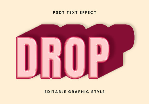 Pink Drop Shadow Text Effect Glossy Bold Font
