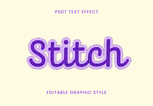 Purple Embroidery Chainstitch Vintage Patch Text Effect Script Font