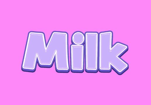 Purple Baby Font 3D Bubble Rounded Text Effect