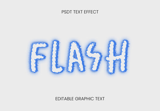 White Electric Glow Storm Text Effect 3D Font