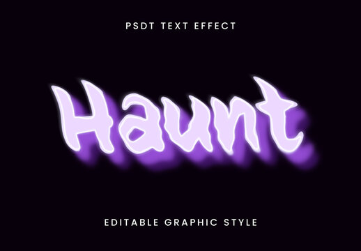 White And Purple Glow Ghost Font Neon Fade Shadow Text Effect