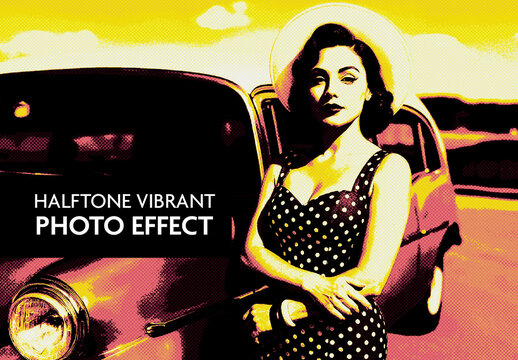 Yellow And Red Vibrant Pop Art Duotones Photo Effect