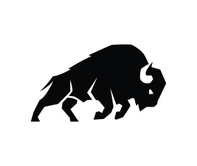 Bison Buffalo bull silhouette logo silhouette stock illustration
