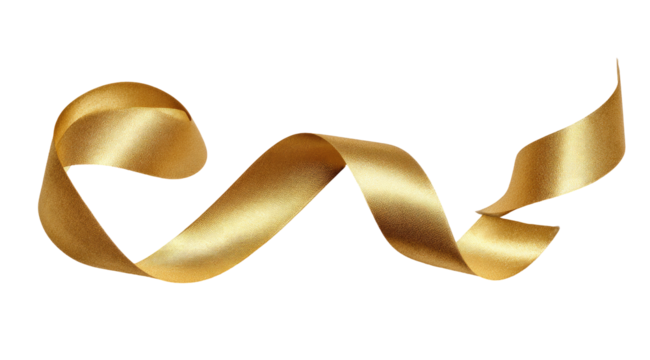 Gold ribbon, luxurious and elegant, curves and flows
