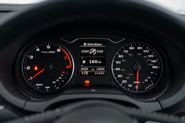 Automotive Instrument Cluster Featuring Speed and Engine RPM