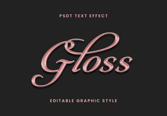 Rose Shiny Metallic Pink Golden Text Effect Glossy Script Font