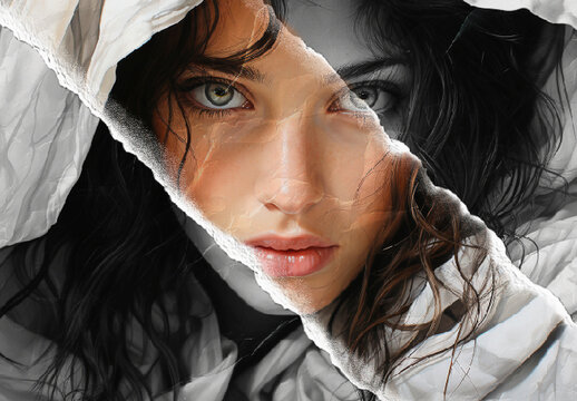 Black And White Torn Paper Edge Photo Effect