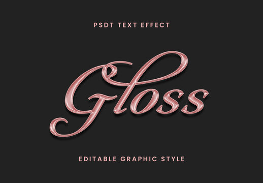 Rose Shiny Metallic Pink Golden Text Effect Glossy Script Font