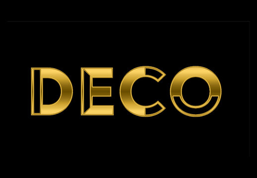 Gold Art Deco 20s Font Vintage Elegant Text Effect
