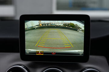 Reverse Camera Feed Displayed on Modern Car Screen