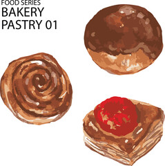 vector illustratiion bakery or pastry chocolate cake isolated
