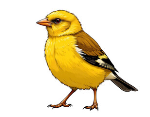Fototapeta premium Yellow Bird Illustration with Detailed Features and Bright Colors