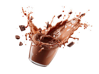 Fototapeta premium Chocolate drink splashing from a glass