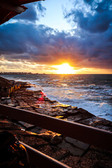 sunset over the horizon