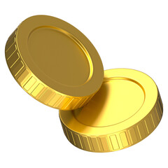 3D golden coin currency money finance wealth icon illustration