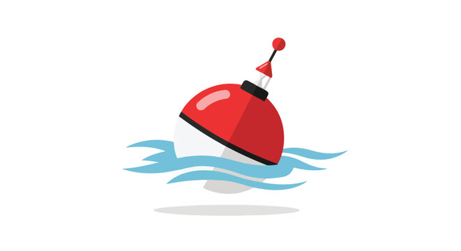 Whimsical Fishing Float Bobbing Gently on the Water, a Playful and Relaxing Aquatic Scene Captured in a Lighthearted Style