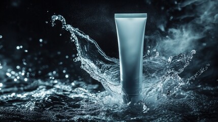Cosmetic tube water splash