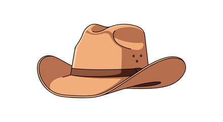 Stylized Cowboy Hat Illustration on White Backdrop Evoking Frontier Heritage and Western Culture Iconography