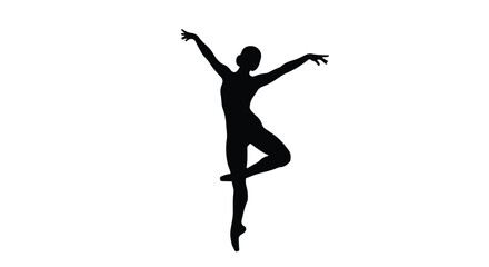 Elegant silhouette of ballerina mid-performance showcasing grace and artistry in dance artistry ballet