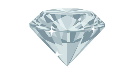 Fototapeta premium Shimmering facets of a flawless diamond against a pristine white canvas, exemplifying purity and brilliance through simplified polygonal forms