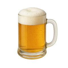 Light beer with foamy head in glass mug &mdash; golden refreshing alcoholic drink