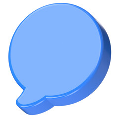 3D blue speech bubble chat dialog icon design