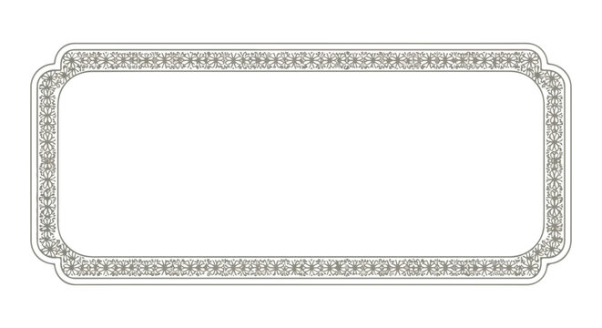 Ornamental frame featuring repeating floral motifs for creative designs and invitations for vintage themed card illustration