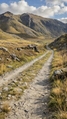 Wanderweg durch herbstliche Berglandschaft – Landschaft Wallpaper – Natur Hintergrundbild