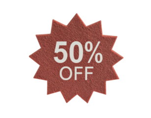 Starburst Shaped Promo Tag Half Price on White