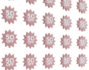 Big Bold Starburst Label with 50% Off on White