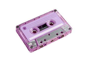 Obraz premium A vibrant, translucent, lavender-purple cassette tape
