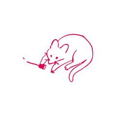 Simple black outline of a trash can with a green lid