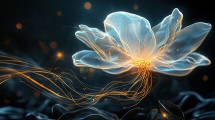 Abstract translucent flower