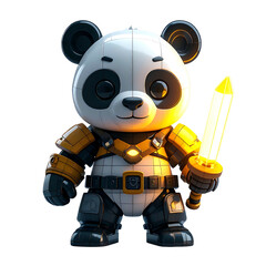 Panda warrior with sword