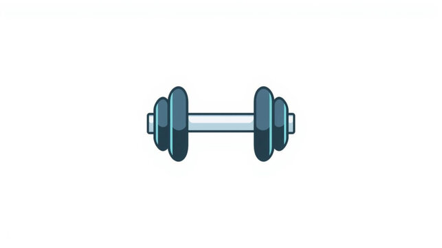 Vector illustration of a blue dumbbell icon for fitness and gym concepts. Isolated weightlifting equipment symbol for strength training workout