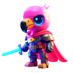 Pink fantasy bird warrior
