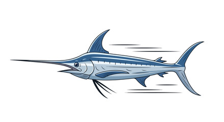Naklejka premium Striking sailfish illustration showcasing speed and agility in its aquatic domain, symbolizing the vastness of the ocean and marine life exploration