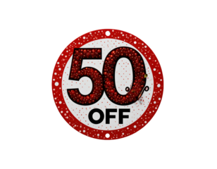 Discount Starburst Badge Half Price Isolated White