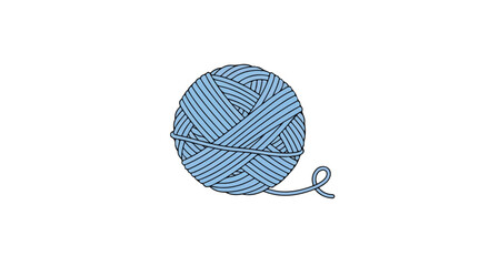 Delicate yarn ball illustration in serene blue hues evokes crafting and comfort and offers a calming, creative visual representation