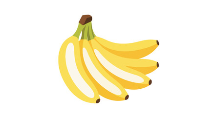 Vibrant banana bunch illustration on a crisp white backdrop, perfect for health, nutrition, and tropical fruit themed designs