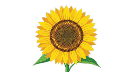 Fototapeta premium Cheerful sunflower illustration showcases the vibrant colors of summer and agricultural beauty, perfect for seasonal themes