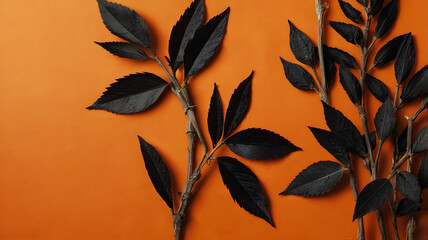 Autumn Leaves on Orange – Realistic Fall Collage