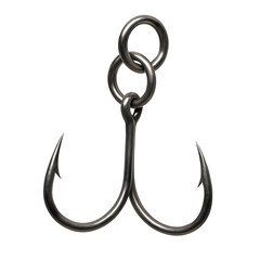 Triple Fishing Hook Isolated on White Background
