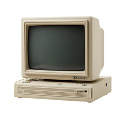 Vintage beige computer monitor and console