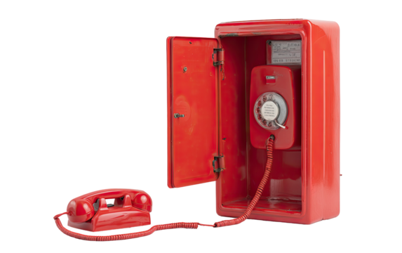 Red fire telephone in a metal enclosure