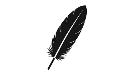 Simple black feather icon