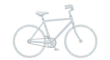 Minimalist bicycle line drawing for ecological transportation and urban fitness initiative promotion visuals with a clean aesthetic presentation
