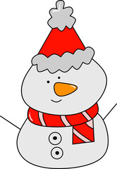 snowman with christmas gift