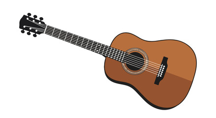 Fototapeta premium Stylized acoustic guitar illustration in warm brown tones perfect for music themed designs or educational material