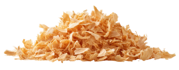 Pile of light orange, shredded, or flaked food